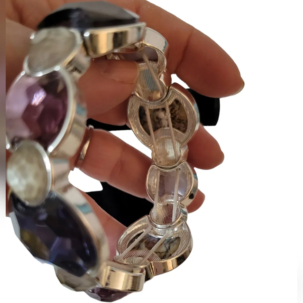 Faux Abalone Multi Colored Stretch Bracelet